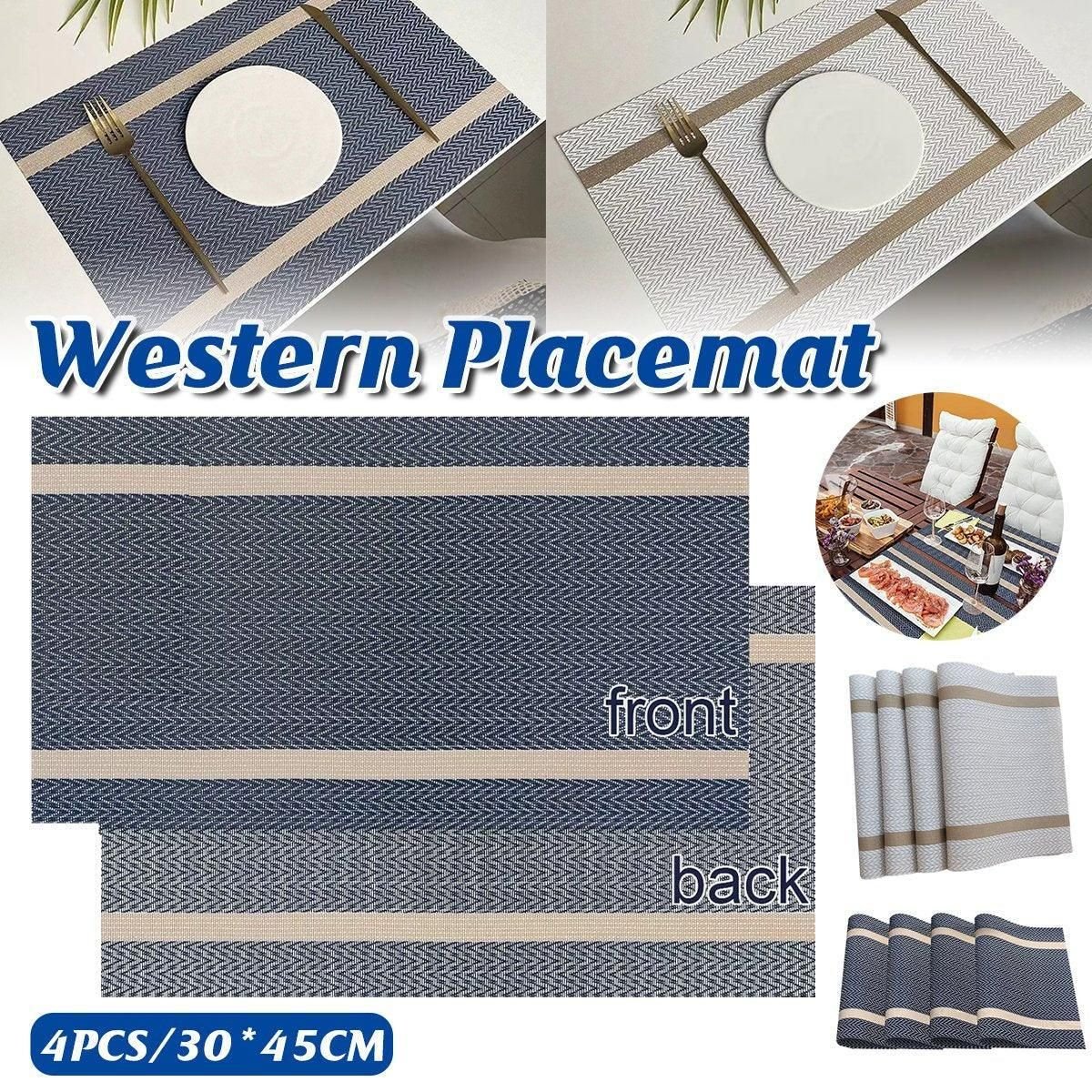 4X Anti-Slip Woven Placemat Waterproof Oil-proof Placemat Heat Resistant PVC Mat - Beige - V528-PM-BEIGE-30-45-4PCS-790539 4X Anti-Slip Woven Placemat Waterproof Oil-proof Placemat Heat Resistant PVC Mat - Beige - Image 2