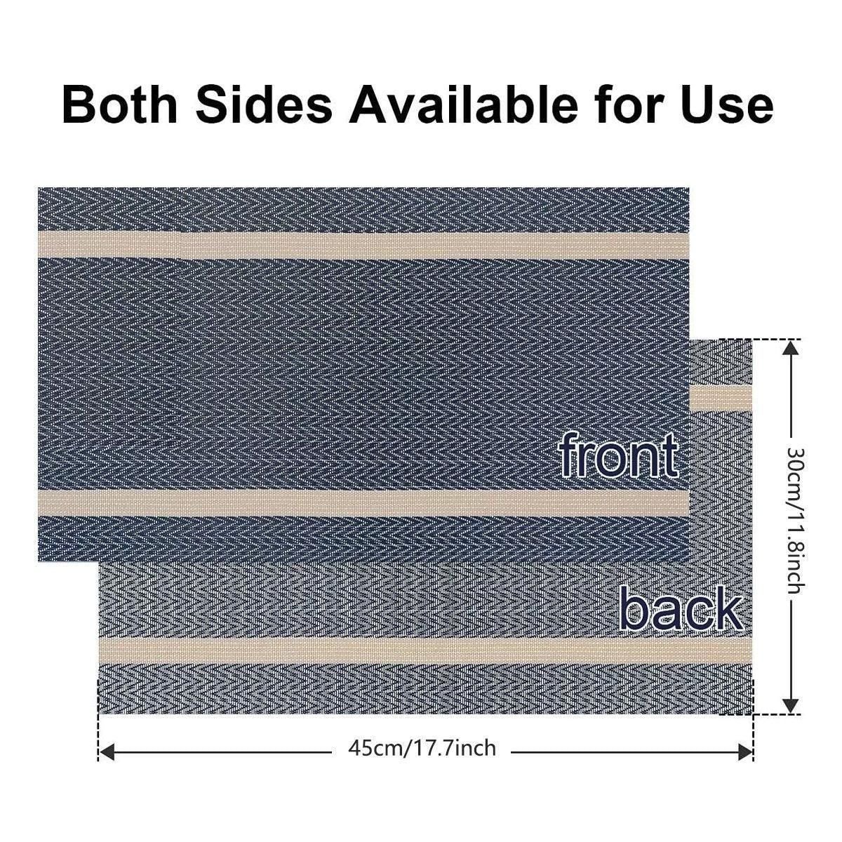 4X Anti-Slip Woven Placemat Waterproof Oil-proof Placemat Heat Resistant PVC Mat - Beige - V528-PM-BEIGE-30-45-4PCS-790539 4X Anti-Slip Woven Placemat Waterproof Oil-proof Placemat Heat Resistant PVC Mat - Beige - Image 4