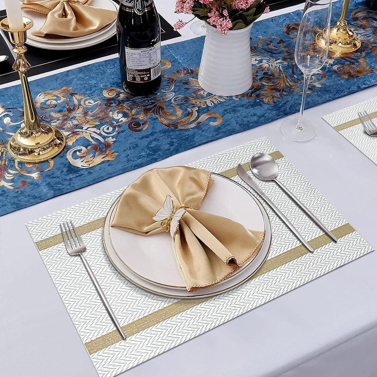 4X Anti-Slip Woven Placemat Waterproof Oil-proof Placemat Heat Resistant PVC Mat - Beige - V528-PM-BEIGE-30-45-4PCS-790539 4X Anti-Slip Woven Placemat Waterproof Oil-proof Placemat Heat Resistant PVC Mat - Beige - Image 5