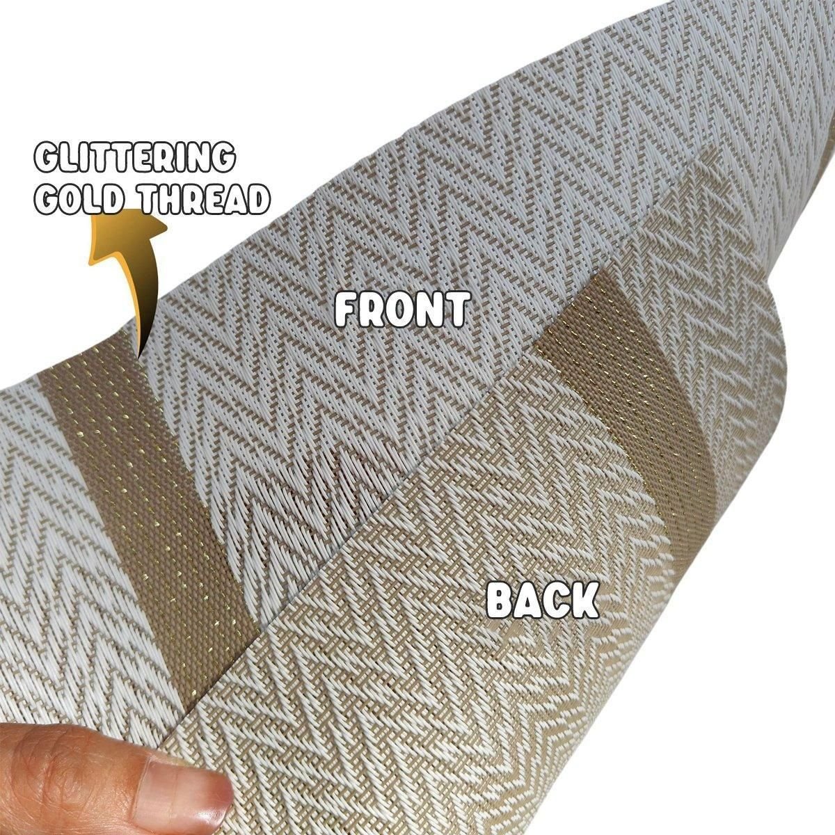 4X Anti-Slip Woven Placemat Waterproof Oil-proof Placemat Heat Resistant PVC Mat - Beige - V528-PM-BEIGE-30-45-4PCS-790539 4X Anti-Slip Woven Placemat Waterproof Oil-proof Placemat Heat Resistant PVC Mat - Beige - Image 6