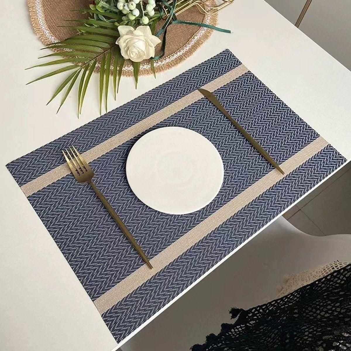 4X Anti-Slip Woven Placemat Waterproof Oil-proof Placemat Heat Resistant PVC Mat - Beige - V528-PM-BEIGE-30-45-4PCS-790539 4X Anti-Slip Woven Placemat Waterproof Oil-proof Placemat Heat Resistant PVC Mat - Beige - Image 7