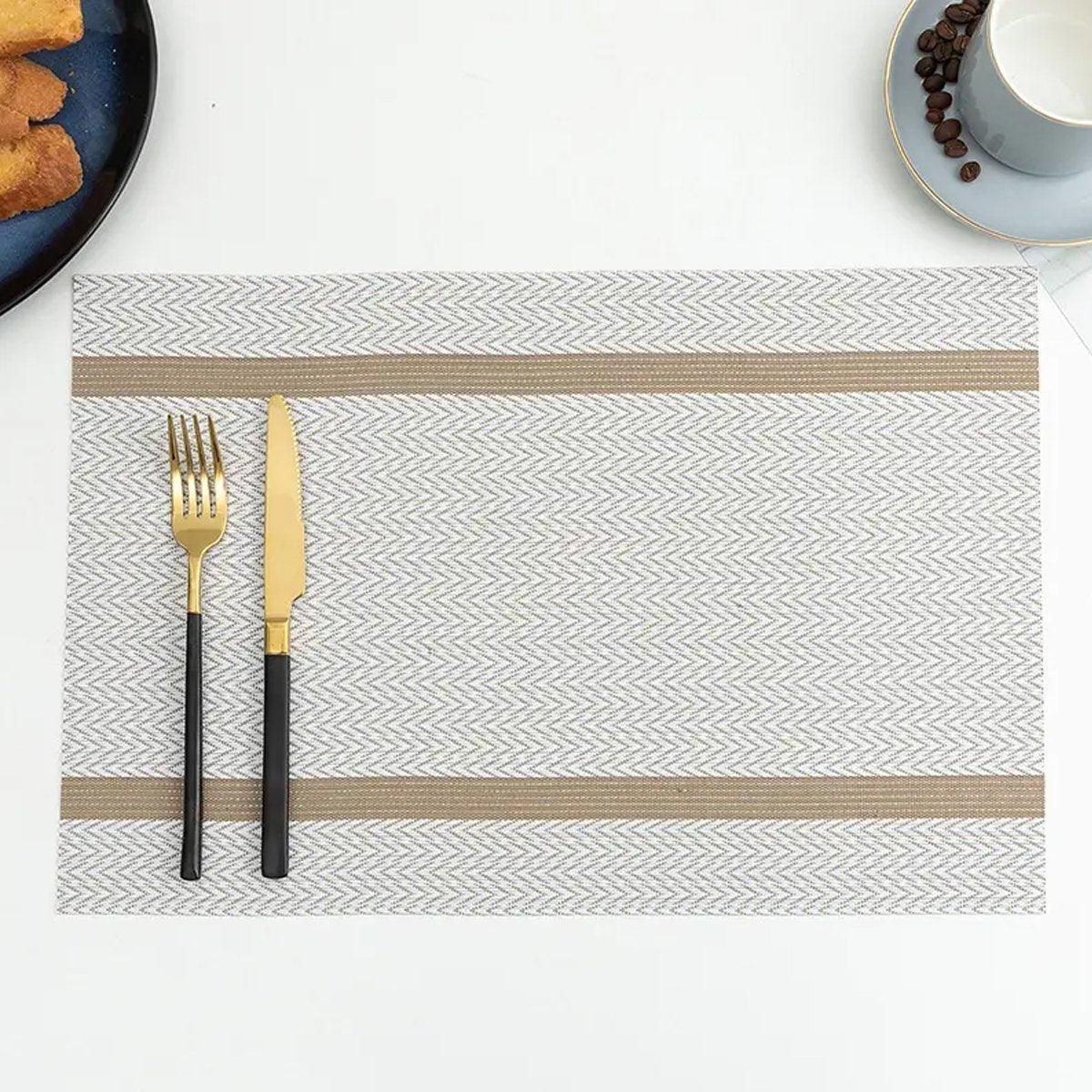 4X Anti-Slip Woven Placemat Waterproof Oil-proof Placemat Heat Resistant PVC Mat - Beige - V528-PM-BEIGE-30-45-4PCS-790539 4X Anti-Slip Woven Placemat Waterproof Oil-proof Placemat Heat Resistant PVC Mat - Beige - Image 9