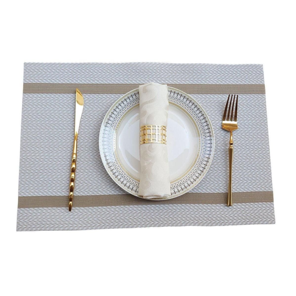 4X Anti-Slip Woven Placemat Waterproof Oil-proof Placemat Heat Resistant PVC Mat - Beige - V528-PM-BEIGE-30-45-4PCS-790539 4X Anti-Slip Woven Placemat Waterproof Oil-proof Placemat Heat Resistant PVC Mat - Beige - Image 11