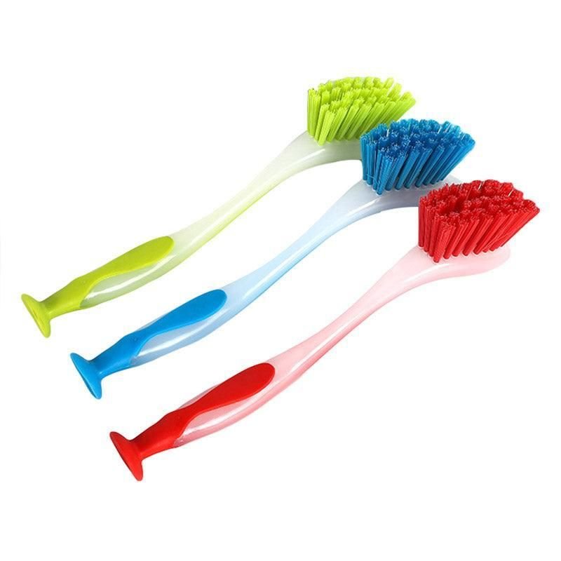 Multi Functional Long Handle Cleaning Brush Vertical Suction Kitchen Brush - Yellow - V528-SUCTION-CUP-BRUSH-YELLOW-273911 Multi Functional Long Handle Cleaning Brush Vertical Suction Kitchen Brush - Yellow - Image 3