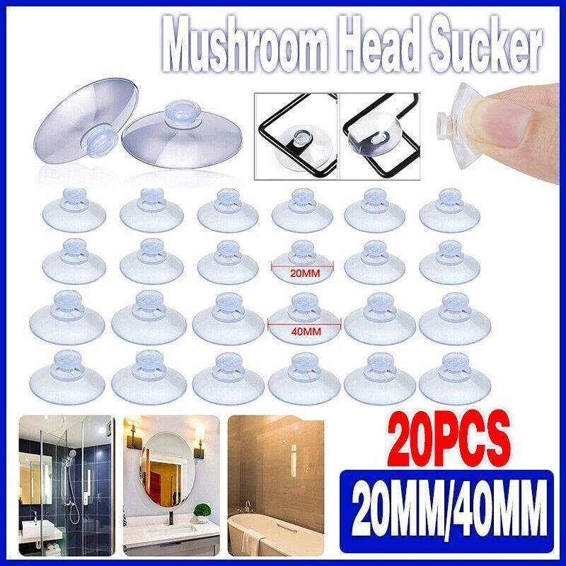 20Pcs 20/40Mm Suction Cups Caps Suckers Aquarium Fish Tank Glass Hanger Pads - 40MM