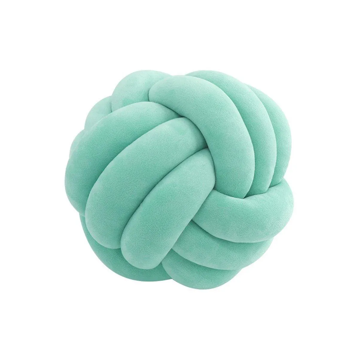 Three-Strand Braided Round Pillow Sofa Cushion Decorative Pillow for Living Room - Light Blue