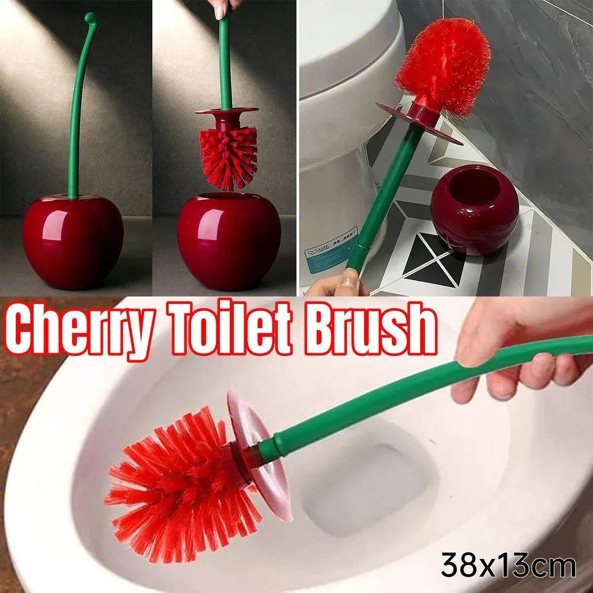 Soft Wool Toilet Brush with Long Handle Plastic Cleaning Brush Household Tool - V528-TOILET-BRUSH-RED-383877 Soft Wool Toilet Brush with Long Handle Plastic Cleaning Brush Household Tool