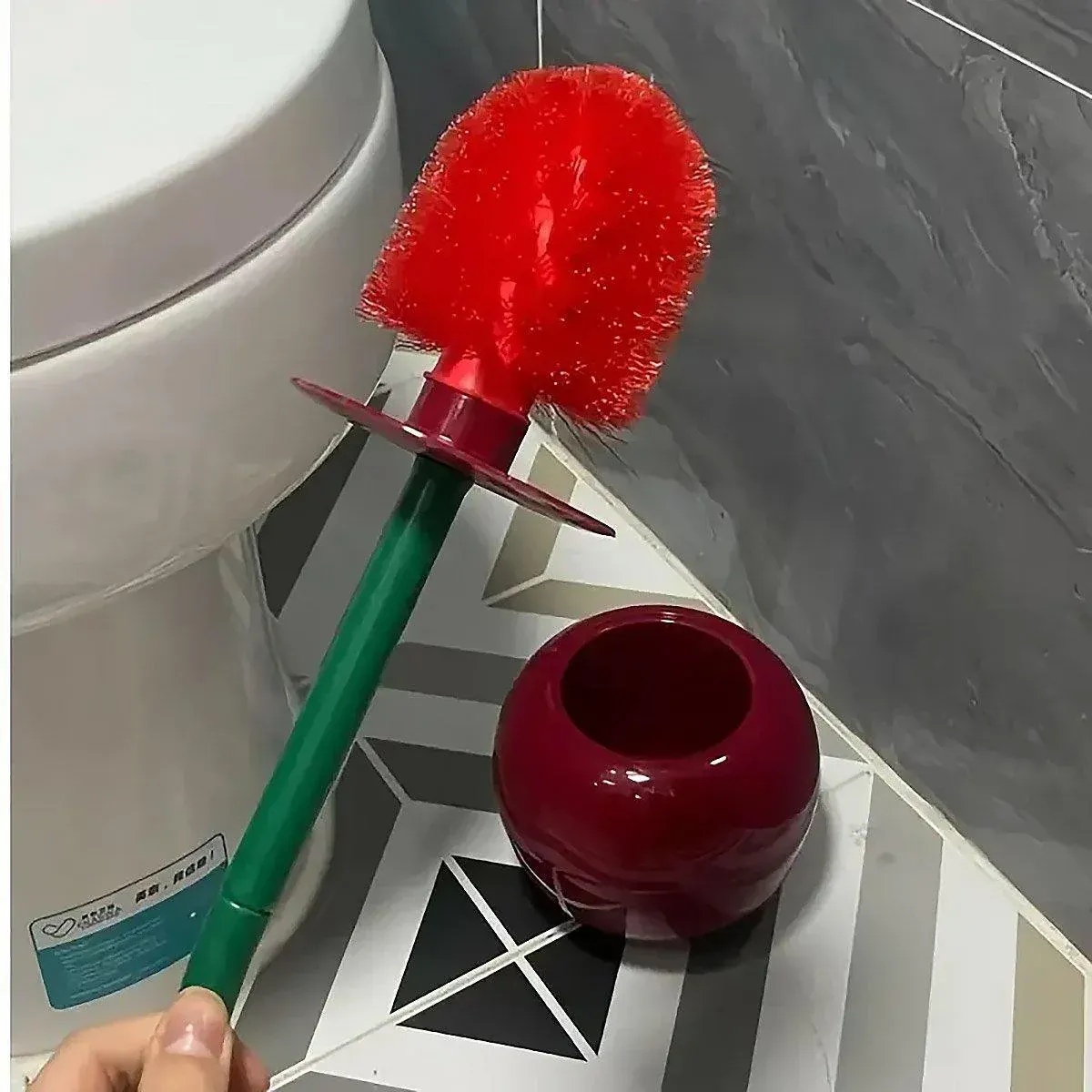 Soft Wool Toilet Brush with Long Handle Plastic Cleaning Brush Household Tool - V528-TOILET-BRUSH-RED-383877 Soft Wool Toilet Brush with Long Handle Plastic Cleaning Brush Household Tool - Image 4
