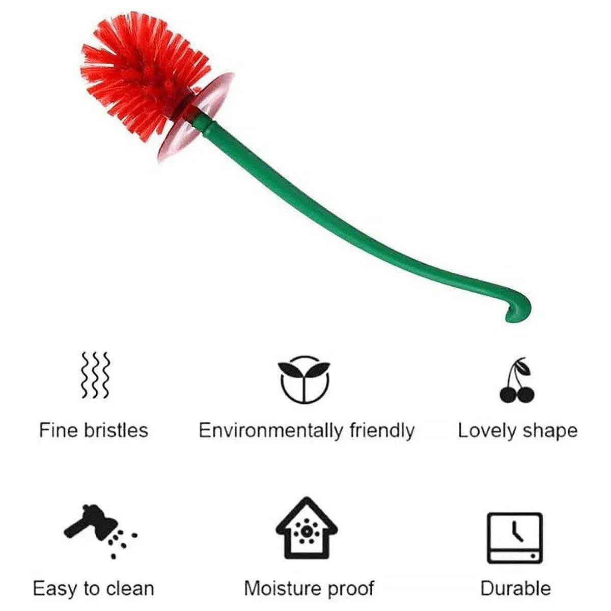 Soft Wool Toilet Brush with Long Handle Plastic Cleaning Brush Household Tool - V528-TOILET-BRUSH-RED-383877 Soft Wool Toilet Brush with Long Handle Plastic Cleaning Brush Household Tool - Image 6