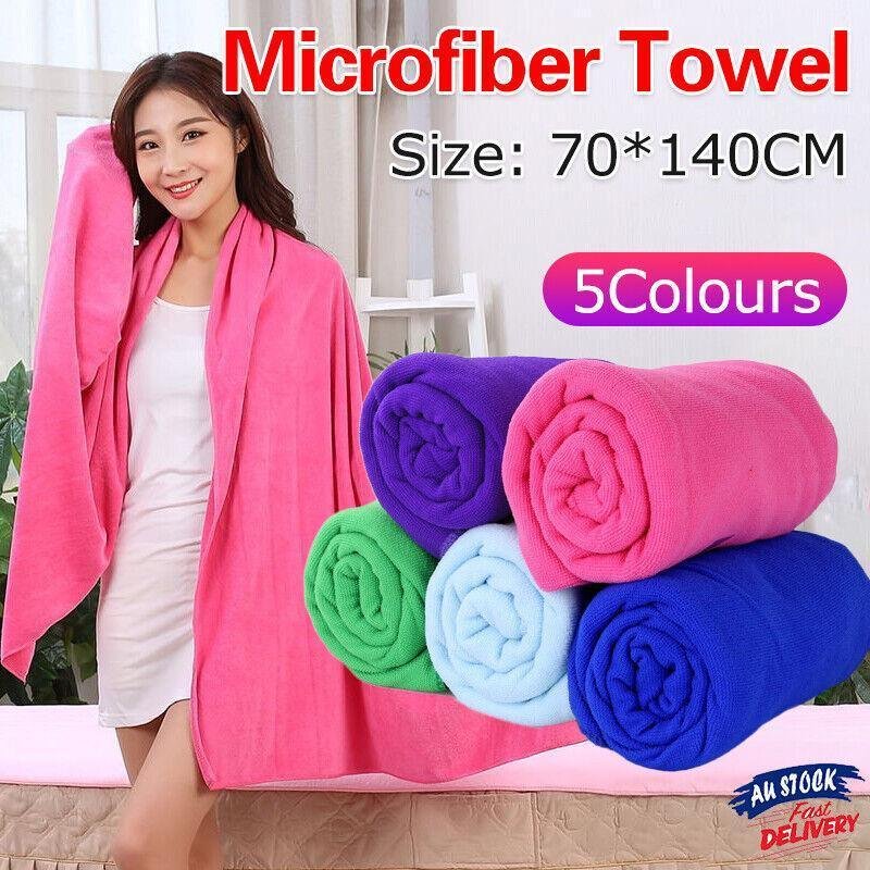Microfiber Towel Gym Sport Footy Travel Camping Swimming Beach Bath Microfibre - Green