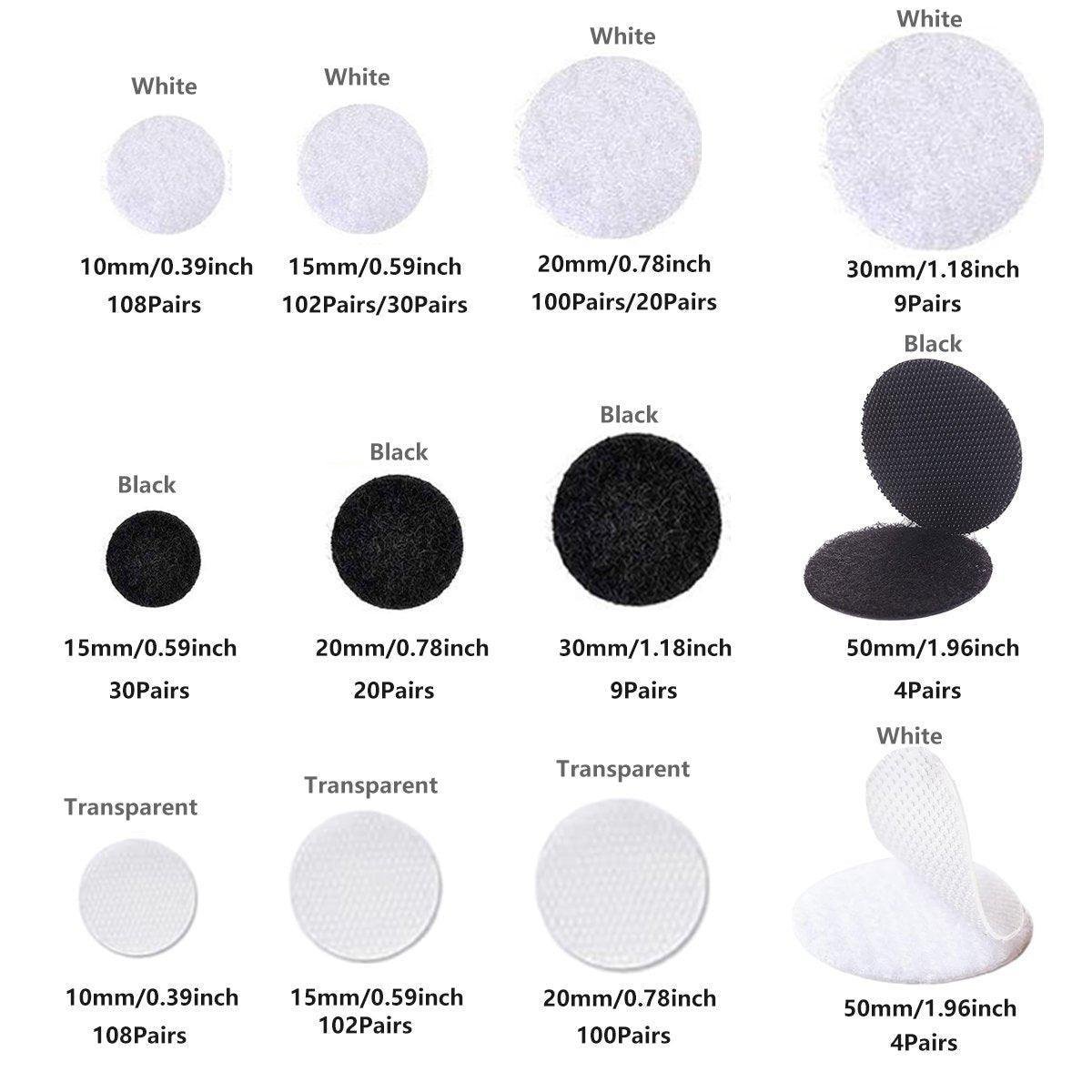 Strong Sticky Round Self Adhesive Dots DIY Bond Tape No Mark Fasteners - White 102Pairs - 15mm - V528-VELCRO-102PAIRS-15MM-WHITE-201658 Strong Sticky Round Self Adhesive Dots DIY Bond Tape No Mark Fasteners - White 102Pairs - 15mm - Image 3