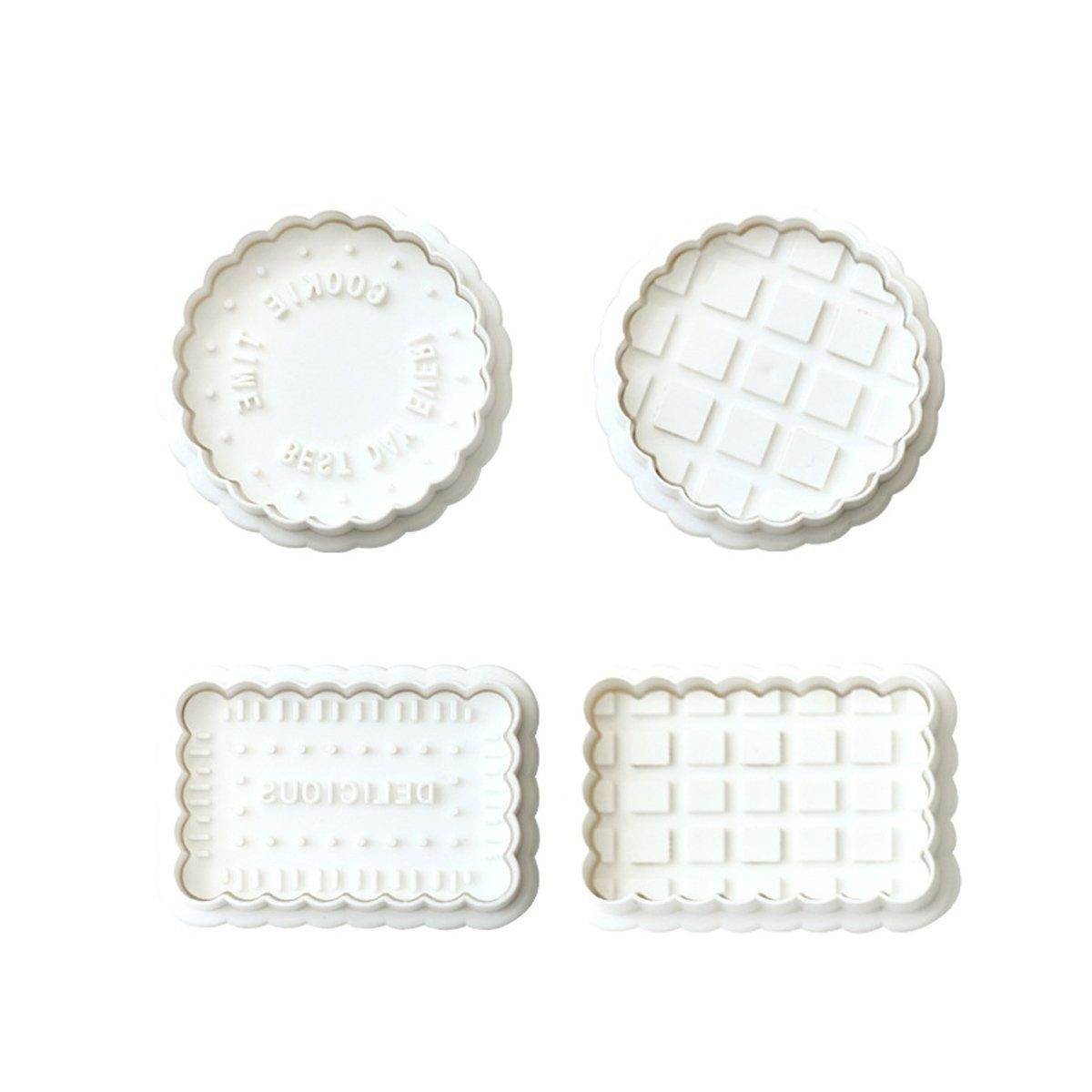 4PCS Plaid Cookie Stamp Set Waffle Biscuit Cutter Press Home Baking Tool Kit - V528-WAFFLE-MOLD-4PCS-667611 4PCS Plaid Cookie Stamp Set Waffle Biscuit Cutter Press Home Baking Tool Kit - Image 2
