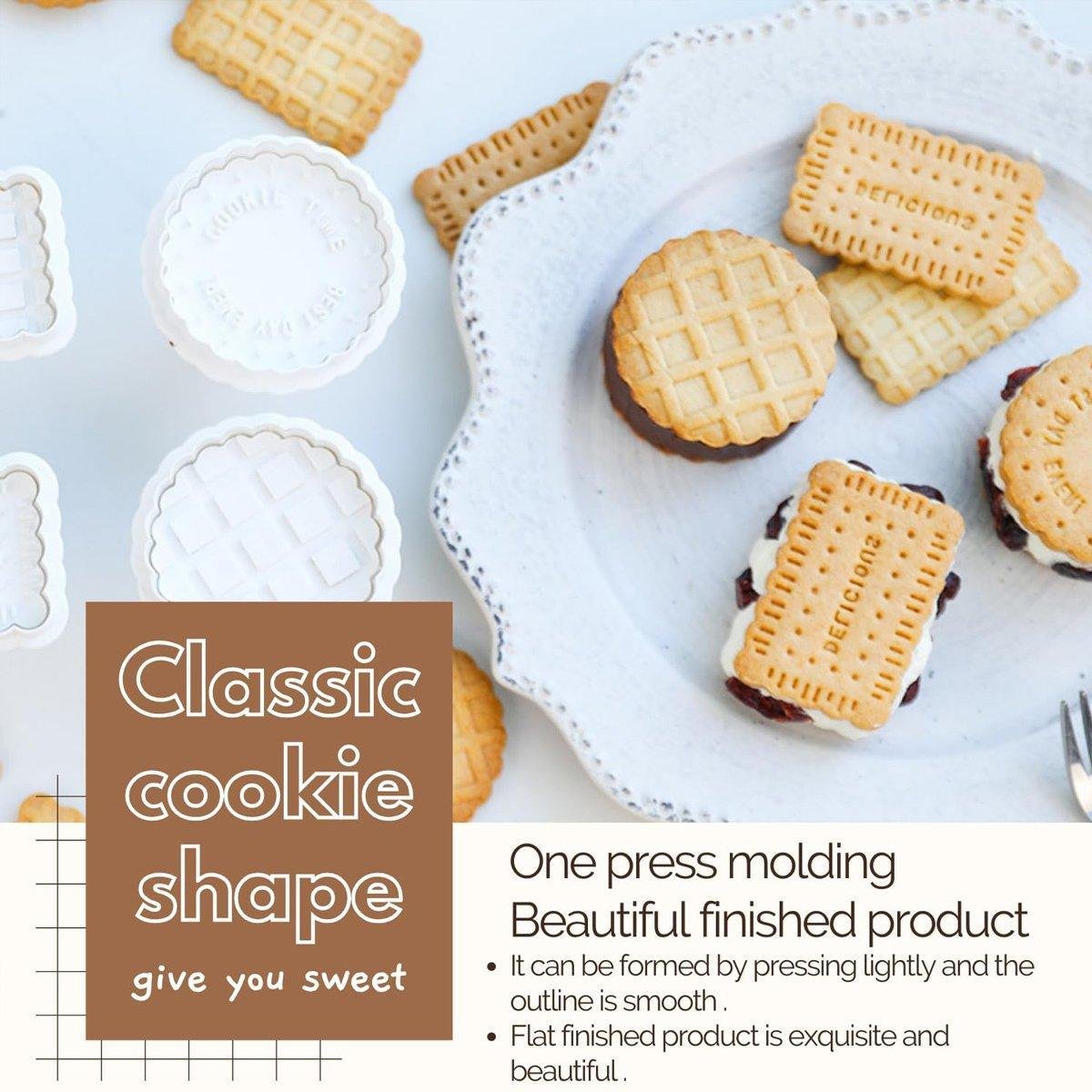 4PCS Plaid Cookie Stamp Set Waffle Biscuit Cutter Press Home Baking Tool Kit - V528-WAFFLE-MOLD-4PCS-667611 4PCS Plaid Cookie Stamp Set Waffle Biscuit Cutter Press Home Baking Tool Kit - Image 4
