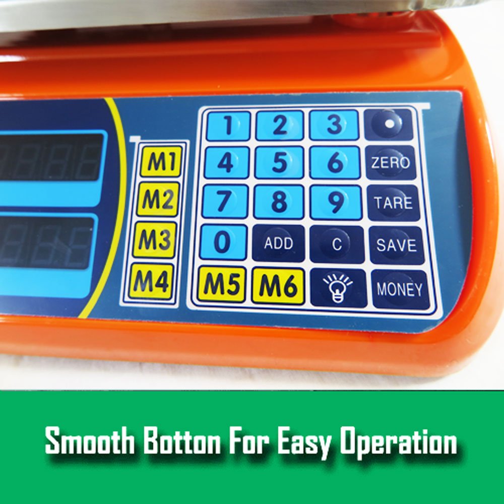 Kitchen Scale Digital Commercial Postal Shop Electronic Weight Scales Food 40KG - orange - V610-40SCAL-ORA Kitchen Scale Digital Commercial Postal Shop Electronic Weight Scales Food 40KG - orange - Image 4