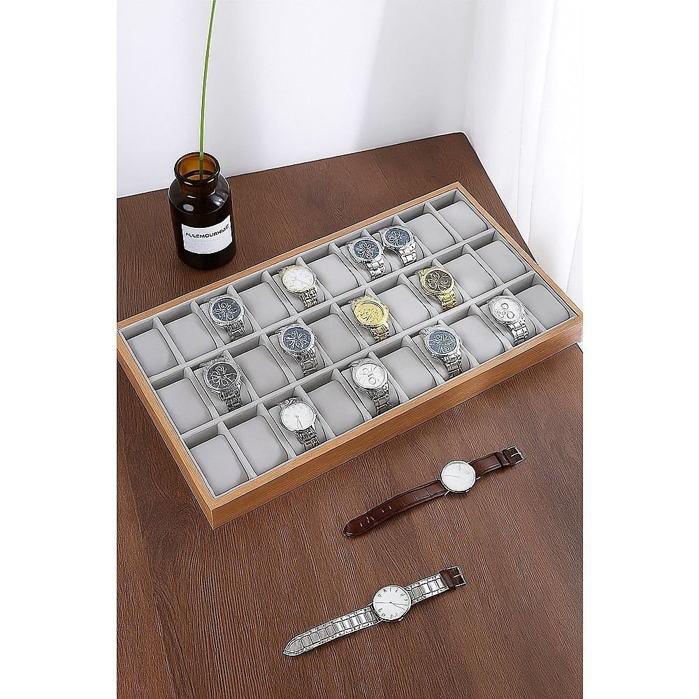 30-Grid Watch & Jewellery Tray Organiser Display Case Holder – Velvet Drawer Insert