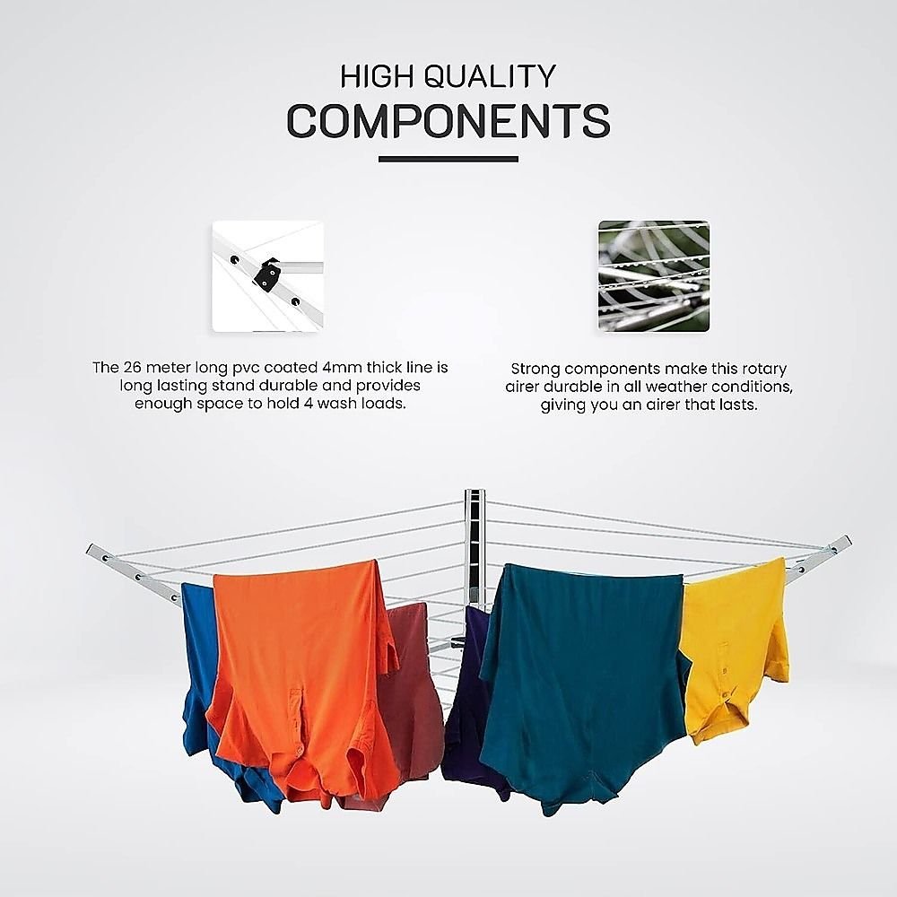 24m Folding Dryer for Laundry and Washing Wall Mounted 5 Arm Clothes Airer Space Saving Design - V63-953411 24m Folding Dryer for Laundry and Washing Wall Mounted 5 Arm Clothes Airer Space Saving Design - Image 8