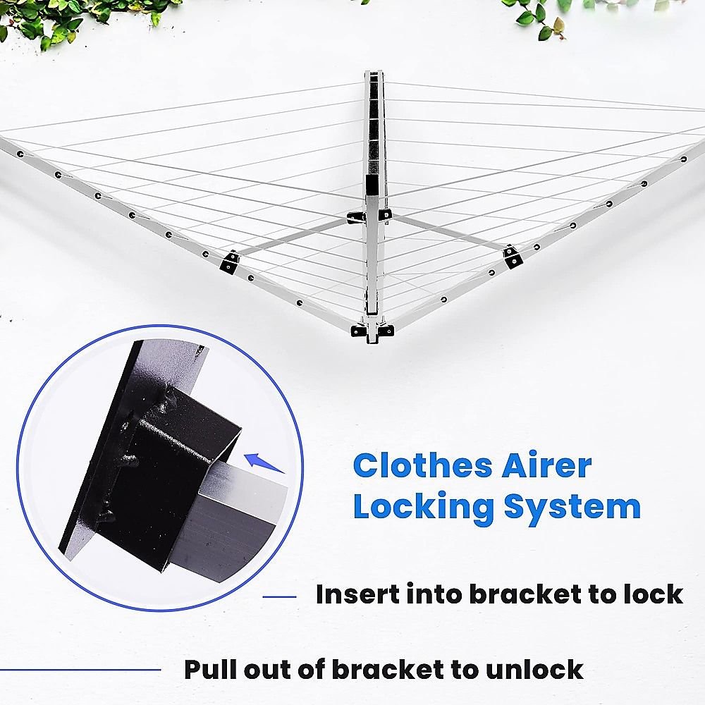 24m Folding Dryer for Laundry and Washing Wall Mounted 5 Arm Clothes Airer Space Saving Design - V63-953411 24m Folding Dryer for Laundry and Washing Wall Mounted 5 Arm Clothes Airer Space Saving Design - Image 11