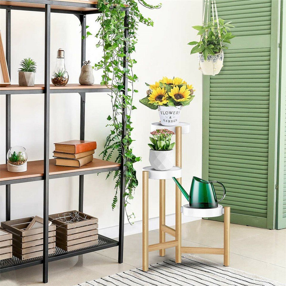 3 Tier Bamboo Plant Stand - V767-XJJ456-S 3 Tier Bamboo Plant Stand - Image 3