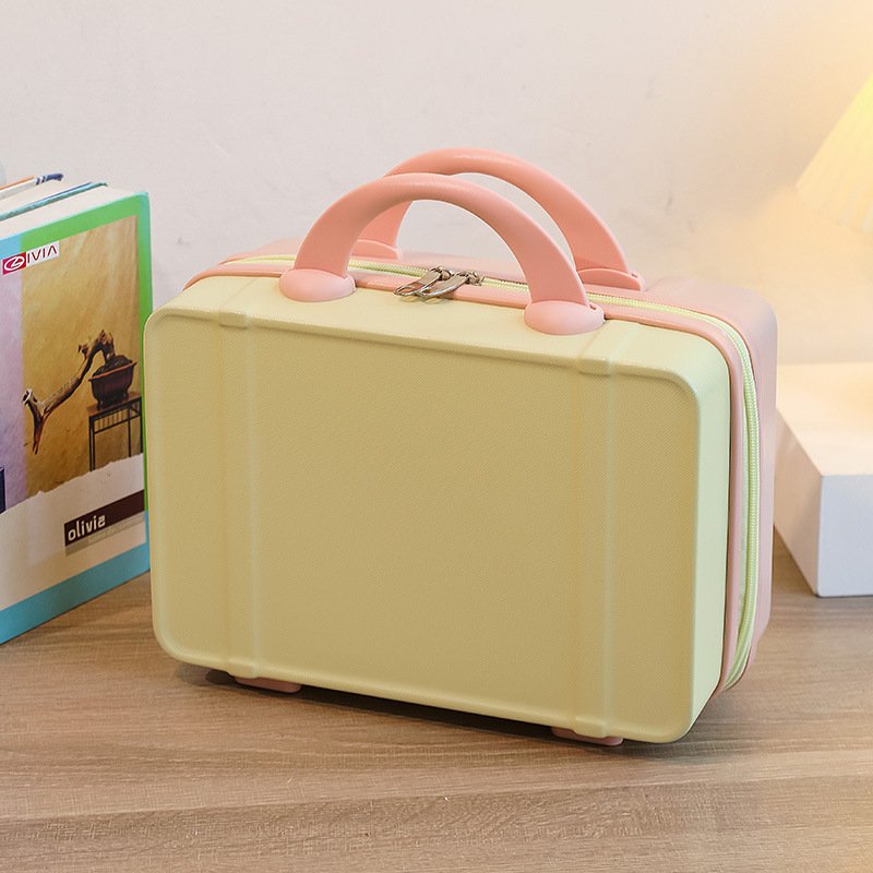 Personalized stylish and lightweight Yellow and pink mini suitcase for short trips - V888-ELOSUNG25058 Personalized stylish and lightweight Yellow and pink mini suitcase for short trips