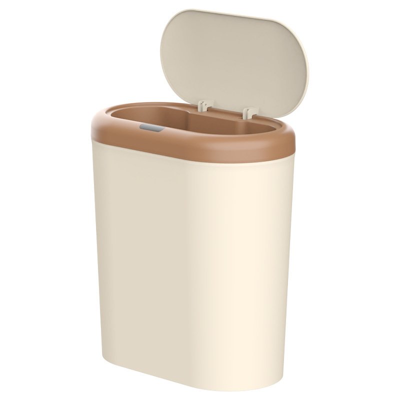 Beige and Brown Smart Sensor Trash Can – 15L Capacity, Compact Design for Home Use with Automatic Induction Opening(Three sensor modes) - V888-ELOSUNG36787 Beige and Brown Smart Sensor Trash Can – 15L Capacity, Compact Design for Home Use with Automatic Induction Opening(Three sensor modes) - Image 5