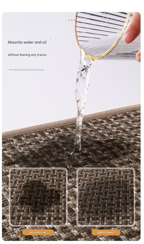 Absorbent & Dirt-Resistant Woven Kitchen Mat - Non-Slip Runner Rug for Home(Interlocking Brown) - V888-ELOSUNG37065 Absorbent & Dirt-Resistant Woven Kitchen Mat - Non-Slip Runner Rug for Home(Interlocking Brown) - Image 3