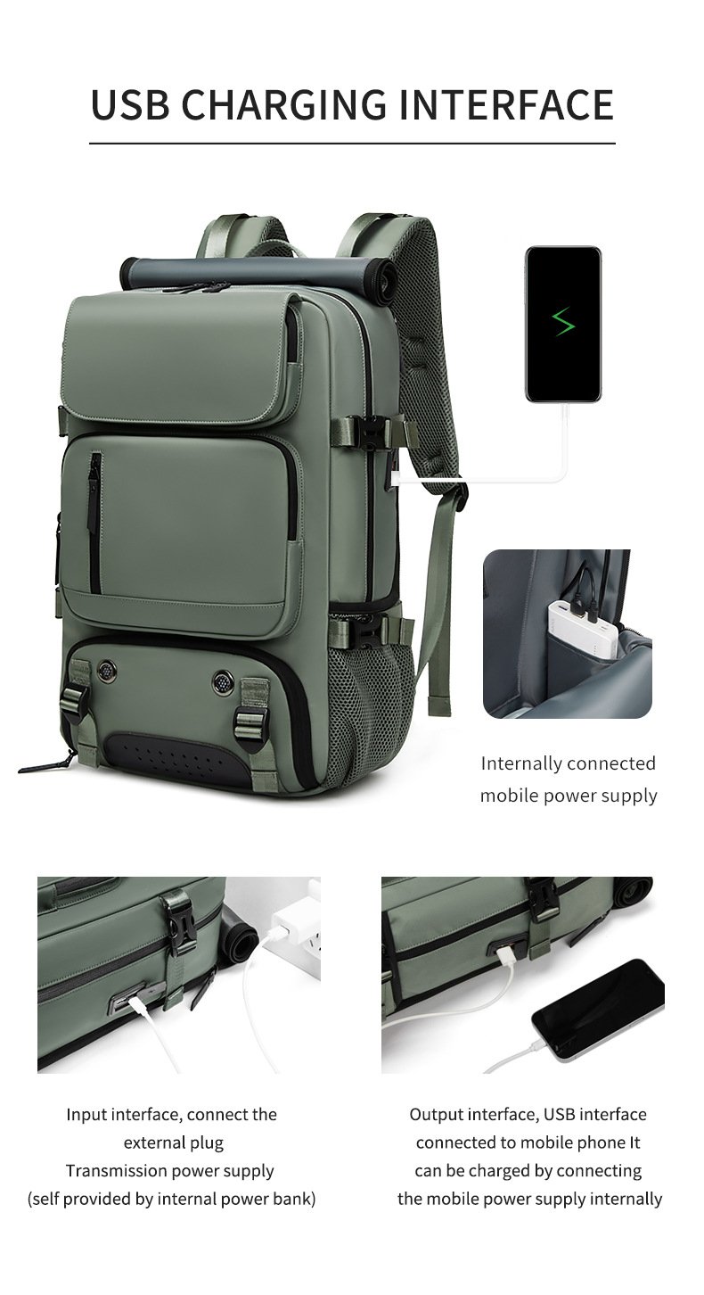 4-in-1 Convertible Travel Backpack & Briefcase - Large Capacity, 16" Laptop Compartment, USB Port(Black) - V888-ELOSUNG37086 4-in-1 Convertible Travel Backpack & Briefcase - Large Capacity, 16" Laptop Compartment, USB Port(Black) - Image 7