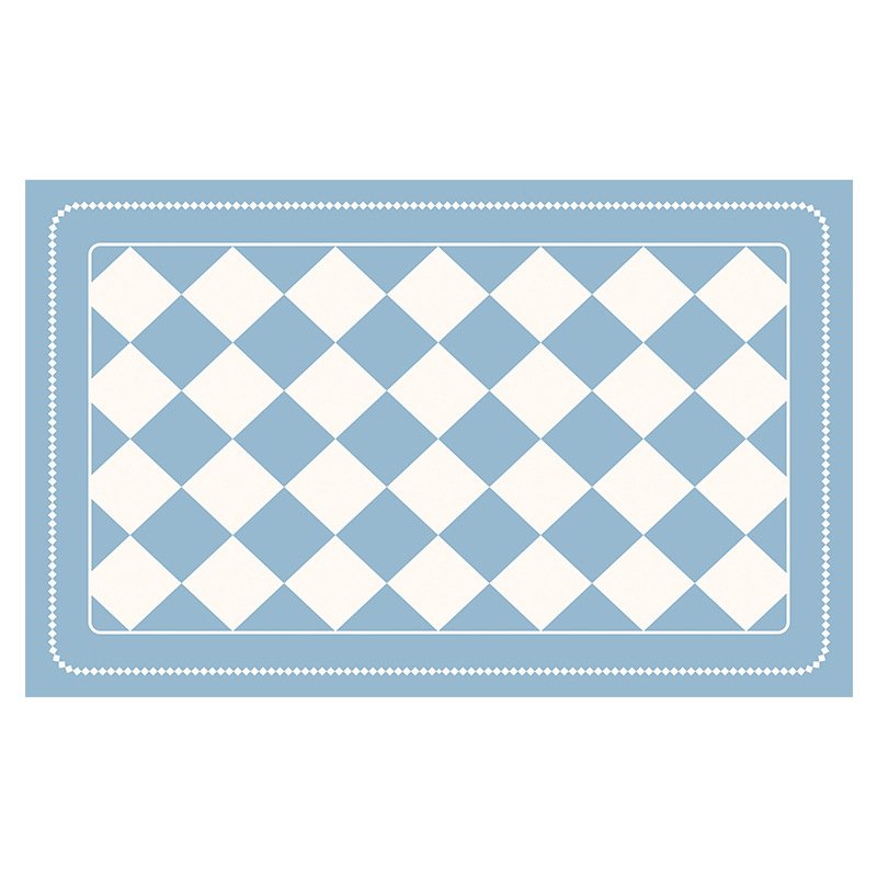 Light Blue Checkered Design Loofah Texture Shower Mat (40x60cm) - Non-Slip PVC Bathroom Floor Mat, Quick-Draining, Anti-Mould & Massage Pad