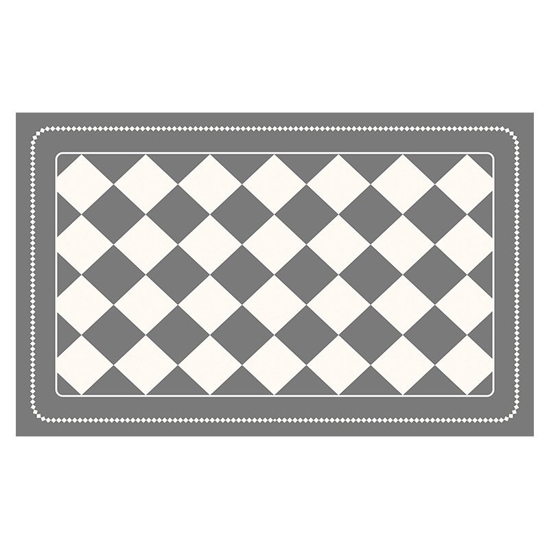 Grey Checkered Design Loofah Texture Shower Mat (44x75cm) - Non-Slip PVC Bathroom Floor Mat, Quick-Draining, Anti-Mould & Massage Pad