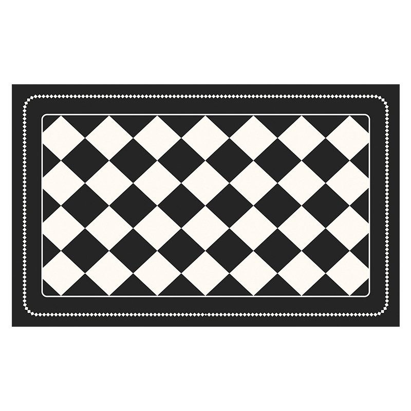 Black Checkered Design Loofah Texture Shower Mat (50x80cm) - Non-Slip PVC Bathroom Floor Mat, Quick-Draining, Anti-Mould & Massage Pad