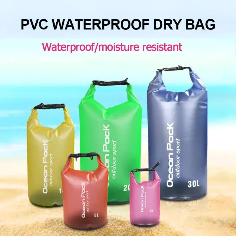Black 5L PVC Waterproof Swimming Bag Bonus with Waterproof Phone Pouch - Roll-Top Floating Dry Gear Bags for Beach, Kayaking & Outdoor Sports - V888-ELOSUNG39835 Black 5L PVC Waterproof Swimming Bag Bonus with Waterproof Phone Pouch - Roll-Top Floating Dry Gear Bags for Beach, Kayaking & Outdoor Sports - Image 2