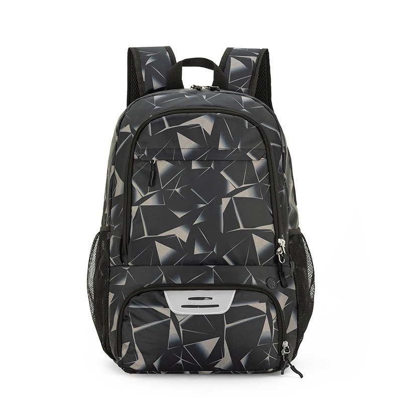 Grey Sports Backpack with Separate Shoe & Ball Compartments - Waterproof Gym Bag for Basketball, Soccer, Travel & Daily Use