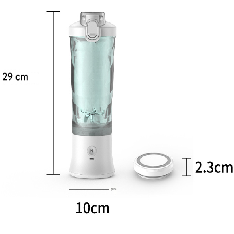 White Portable Blender 600ml Personal Smoothie Maker USB Rechargeable Juicer Cup with 6 Stainless Steel Blades 4000mAh Battery for Gym Travel and Camping - V888-ELOSUNG40414 White Portable Blender 600ml Personal Smoothie Maker USB Rechargeable Juicer Cup with 6 Stainless Steel Blades 4000mAh Battery for Gym Travel and Camping - Image 5