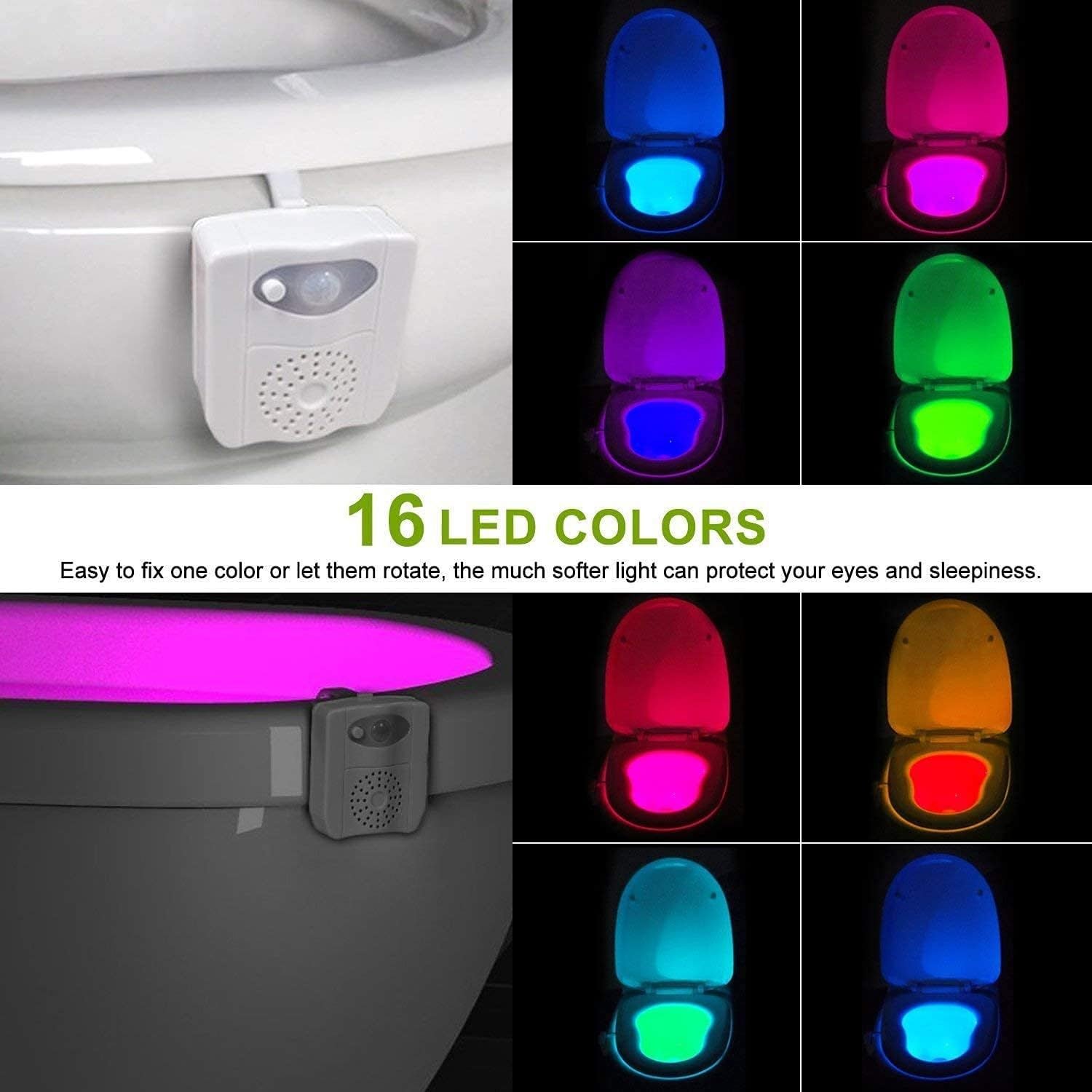 Motion Sensor Toilet Night Light 16 LED Colours - Bathroom Bowl Lamp with UV Sanitiser or Aromatherapy Options - Smart Home Gadget for Potty Training and Night Safety - V888-ELOSUNG41309 Motion Sensor Toilet Night Light 16 LED Colours - Bathroom Bowl Lamp with UV Sanitiser or Aromatherapy Options - Smart Home Gadget for Potty Training and Night Safety - Image 3