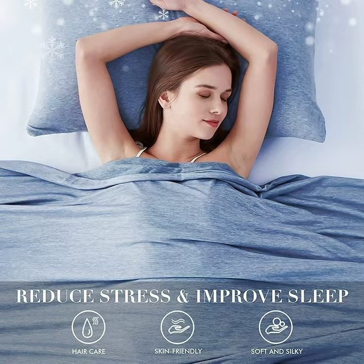 Blue Cooling Throw Blanket 100x150CM - Ultra Lightweight Breathable All-Season Quilt, Hand / Machine Washable - V888-ELOSUNG42214 Blue Cooling Throw Blanket 100x150CM - Ultra Lightweight Breathable All-Season Quilt, Hand / Machine Washable - Image 5