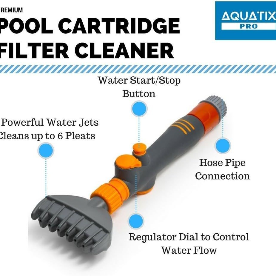 2-Pack Handheld High-Power Jet Water Sprayer for Pool and Spa Cartridge Filter Cleaning - Hydro-Powered Scrubber Tool - V888-ELOSUNG42406 2-Pack Handheld High-Power Jet Water Sprayer for Pool and Spa Cartridge Filter Cleaning - Hydro-Powered Scrubber Tool - Image 2