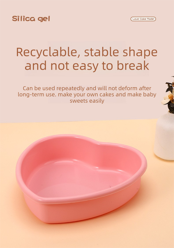 9 Inch Large Heart Shaped Silicone Cake Mould - Pink Non-Stick Baking Pan for Party & Celebration Cakes - Reinforced Rolled Edge Tray (25.9cm) - V888-ELOSUNG44459 9 Inch Large Heart Shaped Silicone Cake Mould - Pink Non-Stick Baking Pan for Party & Celebration Cakes - Reinforced Rolled Edge Tray (25.9cm) - Image 2