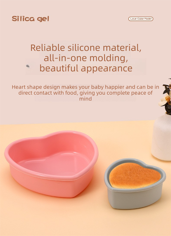 9 Inch Large Heart Shaped Silicone Cake Mould - Pink Non-Stick Baking Pan for Party & Celebration Cakes - Reinforced Rolled Edge Tray (25.9cm) - V888-ELOSUNG44459 9 Inch Large Heart Shaped Silicone Cake Mould - Pink Non-Stick Baking Pan for Party & Celebration Cakes - Reinforced Rolled Edge Tray (25.9cm) - Image 4