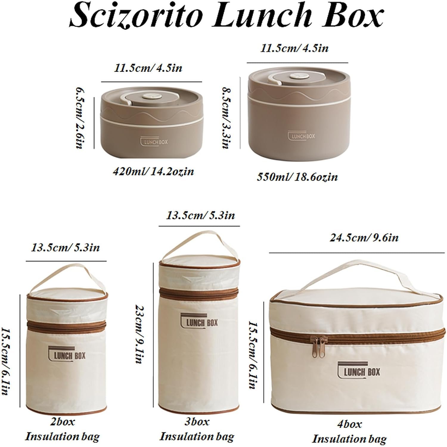 2-Pack Beige 304 Stainless Steel Microwave-Safe Lunch Box Set - Stackable Insulated Bento Containers for Office & School - V888-ELOSUNG45759 2-Pack Beige 304 Stainless Steel Microwave-Safe Lunch Box Set - Stackable Insulated Bento Containers for Office & School - Image 5