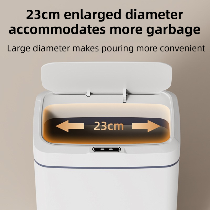 White Intelligent Dual-Sensor Trash Can (Hand-Wave & Knee-Bend) - Slim-Fit Touchless Rechargeable Bin for Bathroom & Kitchen - V888-ELOSUNG45952 White Intelligent Dual-Sensor Trash Can (Hand-Wave & Knee-Bend) - Slim-Fit Touchless Rechargeable Bin for Bathroom & Kitchen - Image 5