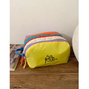Yellow Trendy Color-Block Outdoor Waterproof Nylon Crossbody Bag - Niche Lightweight Chest Bag and Phone Pouch for Travel and Sports