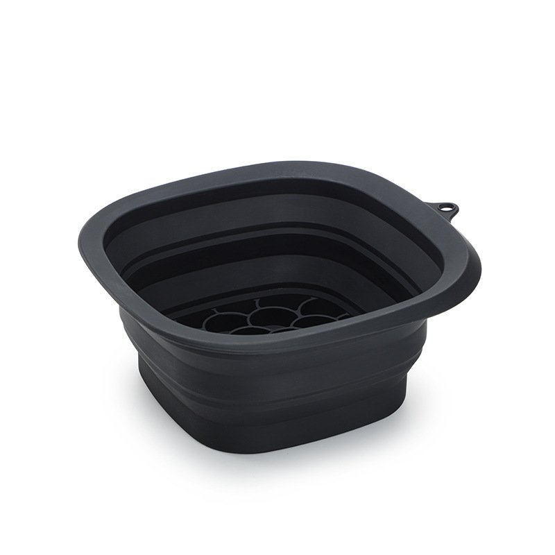 Black Collapsible Silicone Face Ice Basin | Portable Cold Therapy and Beauty Tool | Multi-Use Facial Spa