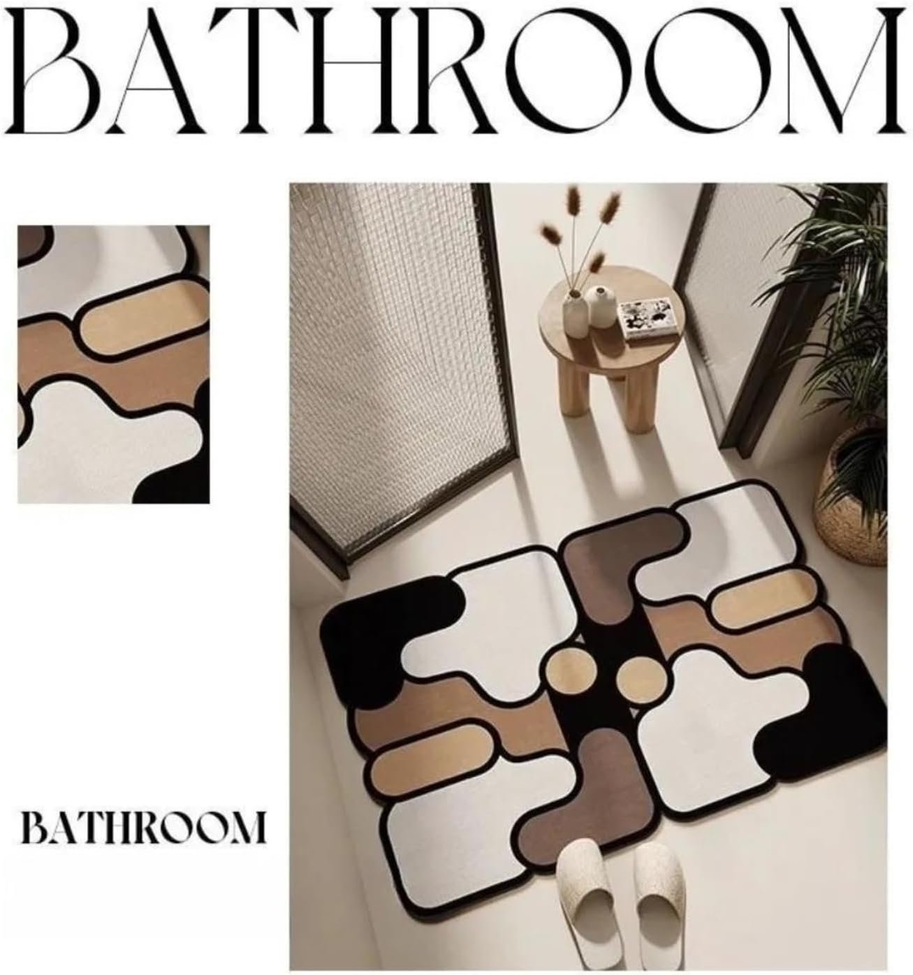 Ultra-Absorbent Instant Dry Diatom Mud Bathroom Mat (40 x 60 CM) - Puzzle Decor Anti-Slip Rubber Rug for Kitchen, Entryway & Shower(Style B) - V888-ELOSUNG49349 Ultra-Absorbent Instant Dry Diatom Mud Bathroom Mat (40 x 60 CM) - Puzzle Decor Anti-Slip Rubber Rug for Kitchen, Entryway & Shower(Style B) - Image 2