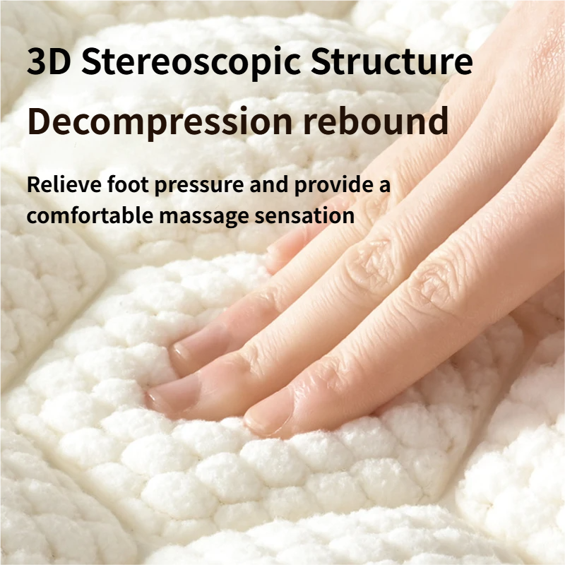 White 3D Honeycomb Textured High-Elastic Memory Foam Bathroom Mat (40 x 60 CM) - Ultra Absorbent Quick-Dry Thickened Door Mat - V888-ELOSUNG49411 White 3D Honeycomb Textured High-Elastic Memory Foam Bathroom Mat (40 x 60 CM) - Ultra Absorbent Quick-Dry Thickened Door Mat - Image 2