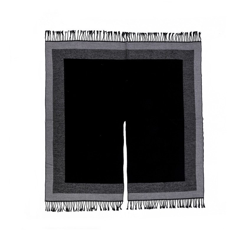 Khaki elegant women's tassel cape shawl scarf, multi-functional all-in-one warm and comfortable winter shawl scarf, convenient for home, travel, and office wear, stylish and beautiful with tassels. - V888-ELOSUNG50069 Khaki elegant women's tassel cape shawl scarf, multi-functional all-in-one warm and comfortable winter shawl scarf, convenient for home, travel, and office wear, stylish and beautiful with tassels. - Image 2