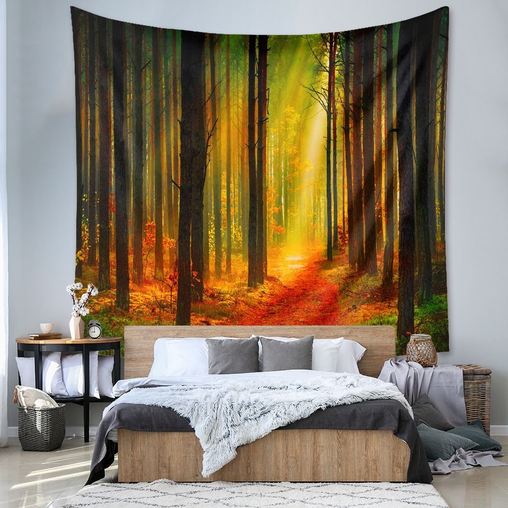 Forest Path Tapestry Wall Hanging 150×200cm Polyester Fabric Background Cloth Room Decor Brushed No-Stretch Fade Resistant Nature Forest Wall Decor with Installation Kit - V888-ELOSUNG53494 Forest Path Tapestry Wall Hanging 150×200cm Polyester Fabric Background Cloth Room Decor Brushed No-Stretch Fade Resistant Nature Forest Wall Decor with Installation Kit - Image 6