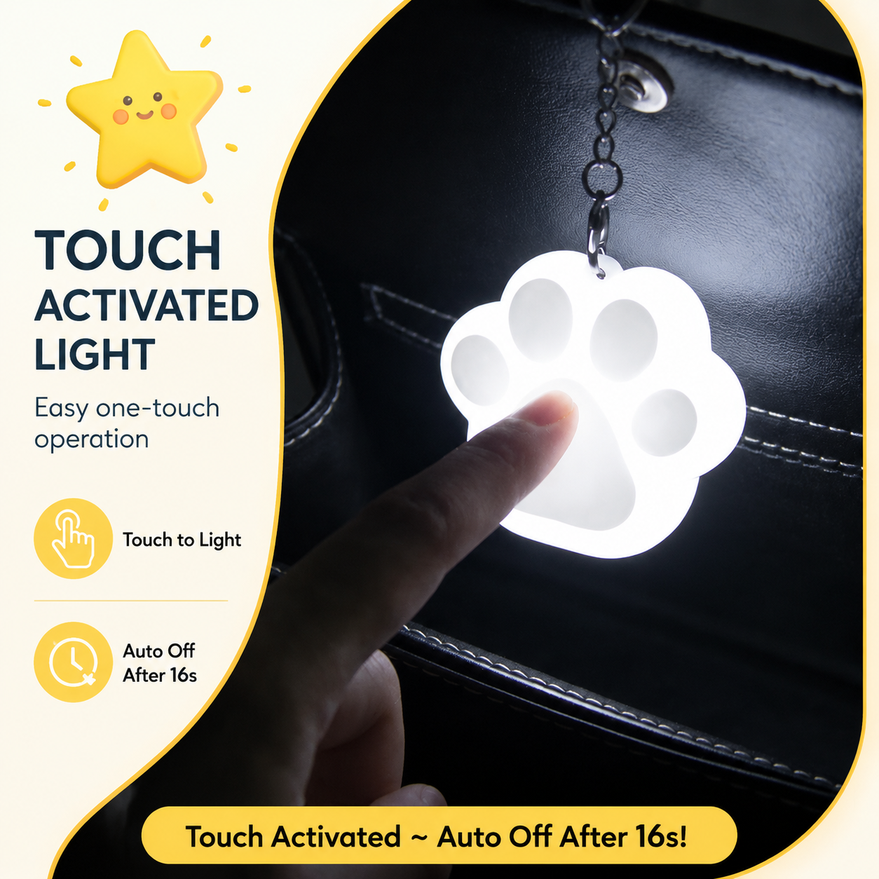 White Touch Activated Heart Keychain Light - Cute Portable LED Night Light Rechargeable Bag Charm Lamp Romantic Gift for Girls Bedroom Decoration Travel Use - V888-ELOSUNG54578 White Touch Activated Heart Keychain Light - Cute Portable LED Night Light Rechargeable Bag Charm Lamp Romantic Gift for Girls Bedroom Decoration Travel Use - Image 3