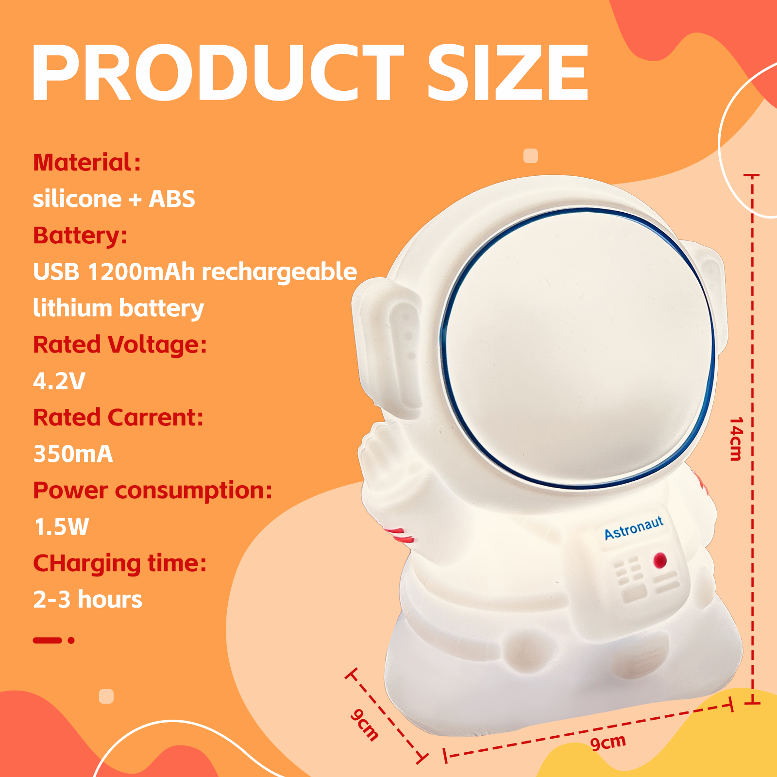 Squishy Astronaut Night Light - V915-BR0118 Squishy Astronaut Night Light - Image 4