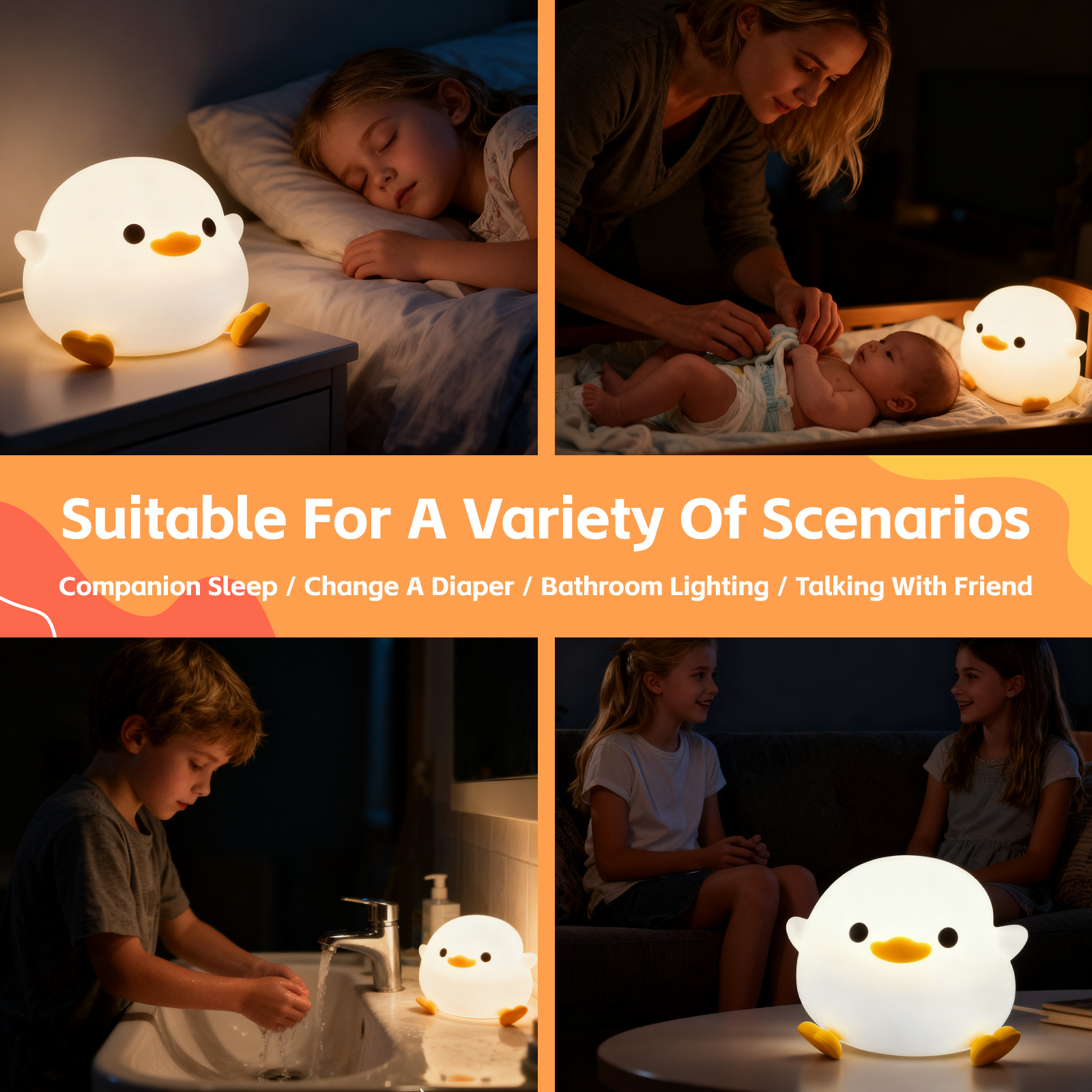 Squishy Cute Duck Night Light - V915-BR0119 Squishy Cute Duck Night Light - Image 4