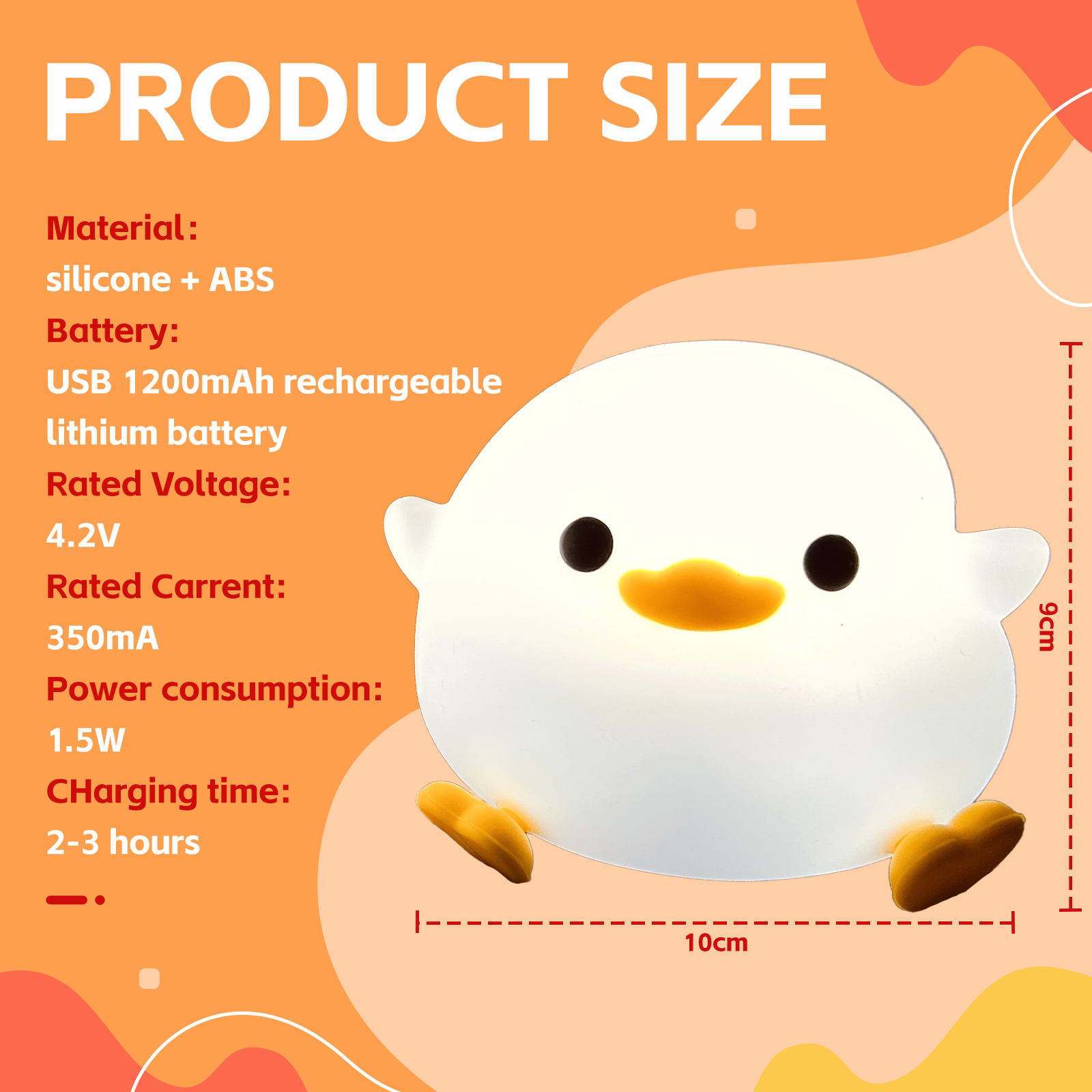Squishy Cute Duck Night Light - V915-BR0119 Squishy Cute Duck Night Light - Image 5
