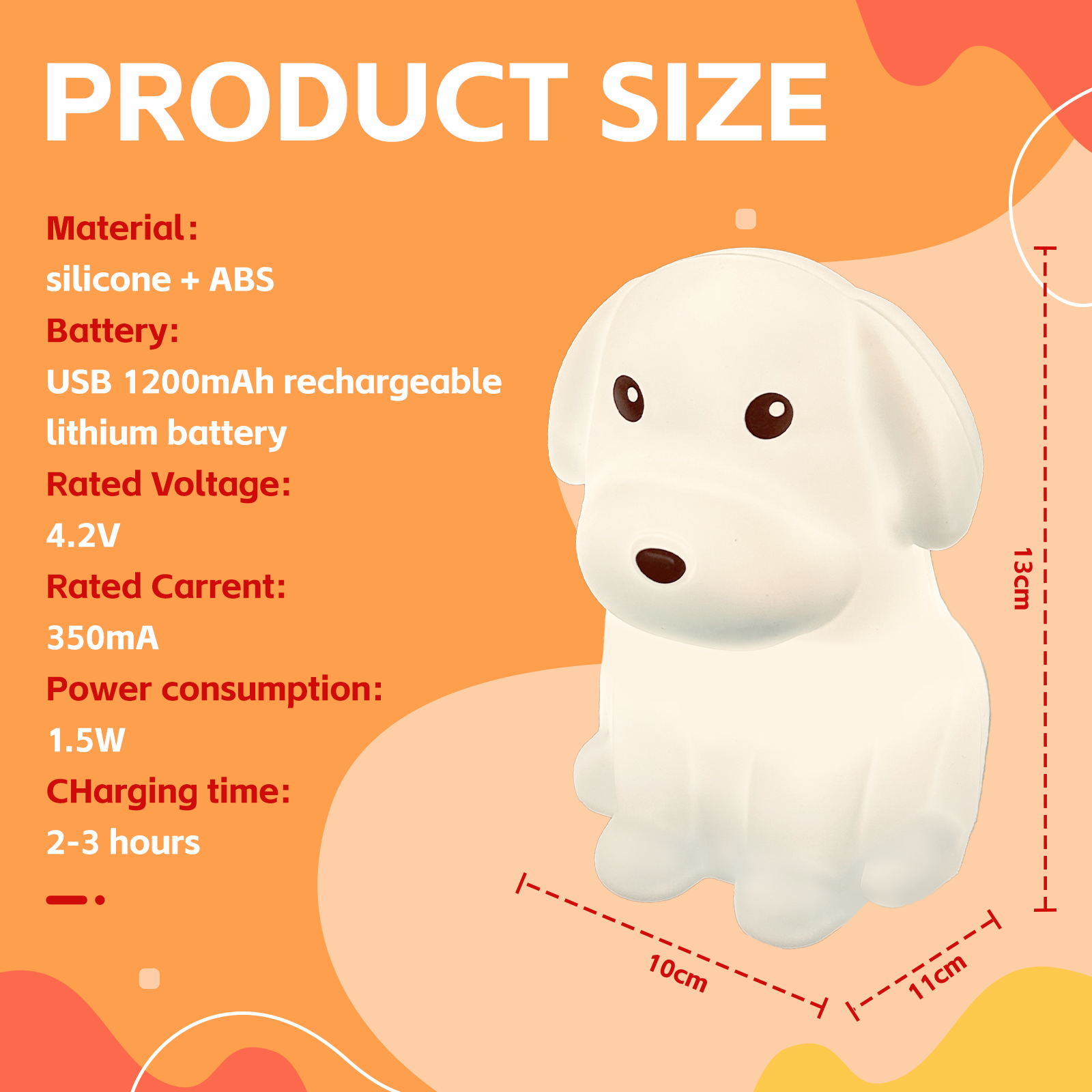 Squishy Dog Night Light - V915-BR0120 Squishy Dog Night Light - Image 4